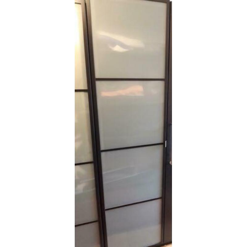Ikea pax kastdeuren 50x200 kastdeur glas met bruin zwart