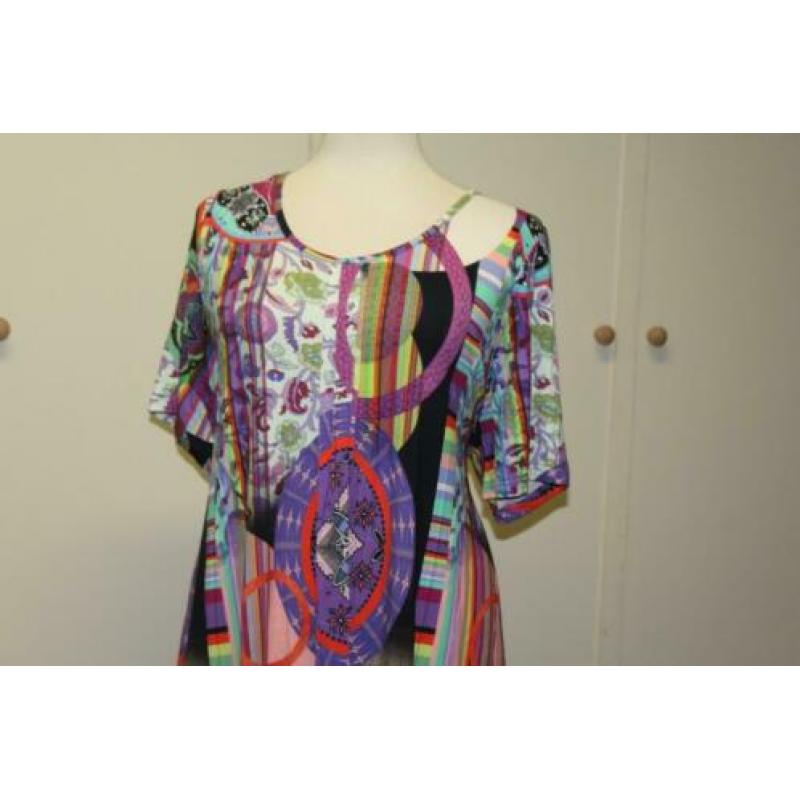 Signature vlot gekleurde stretch jurk mt 4XL