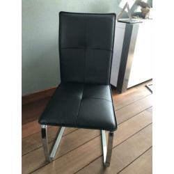 stoel eettafel eetkamertafelstoel zwart rvs zwevend greep