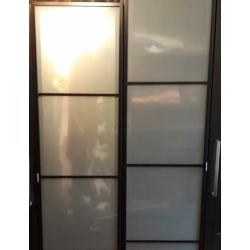 Ikea pax kastdeuren 50x200 kastdeur glas met bruin zwart