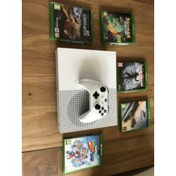 Xbox one s 500gb met 5 spellen en controller.