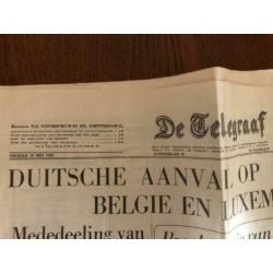 Oorlog. 2 kranten 10 mei 1940