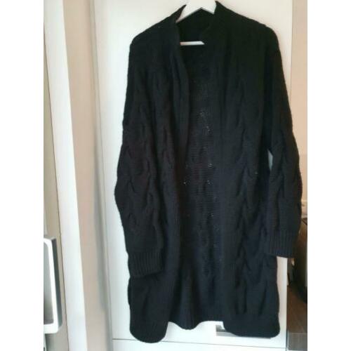 Mooi lang vest, zwart, maat S/M