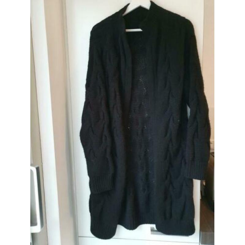 Mooi lang vest, zwart, maat S/M