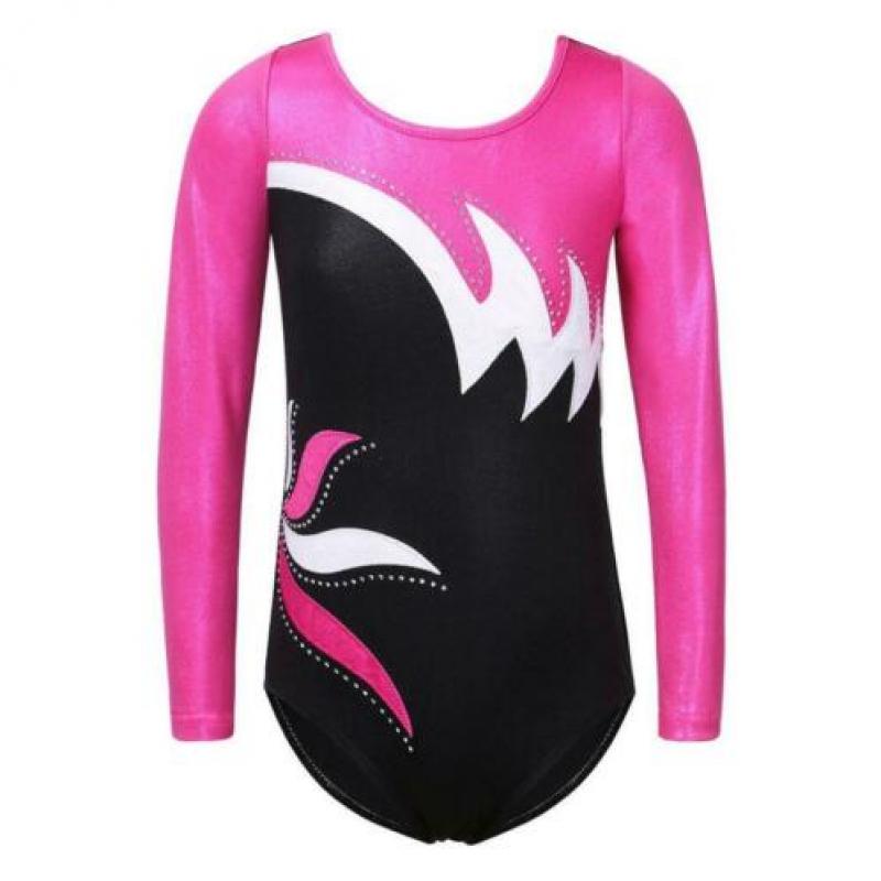 Turnpakje zwart roze wit 110 116 122 128 134 140 146 152