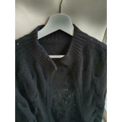 Mooi lang vest, zwart, maat S/M