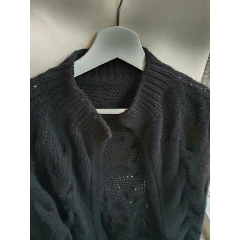 Mooi lang vest, zwart, maat S/M