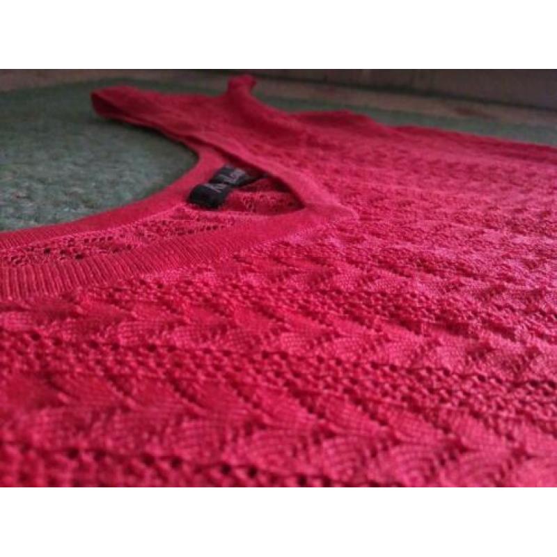 Roze en groen ajour top van King Louia maat m
