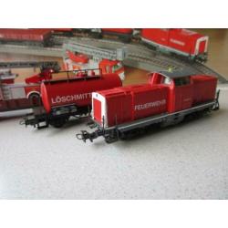 Marklin Brandweer set met digitale loc en wagons en wagen