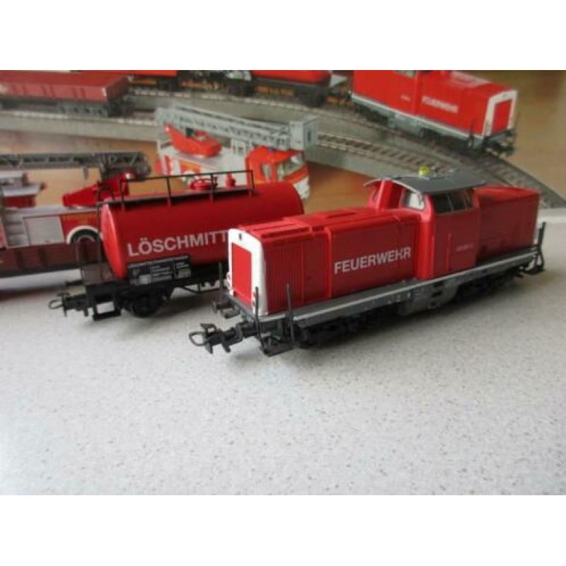 Marklin Brandweer set met digitale loc en wagons en wagen