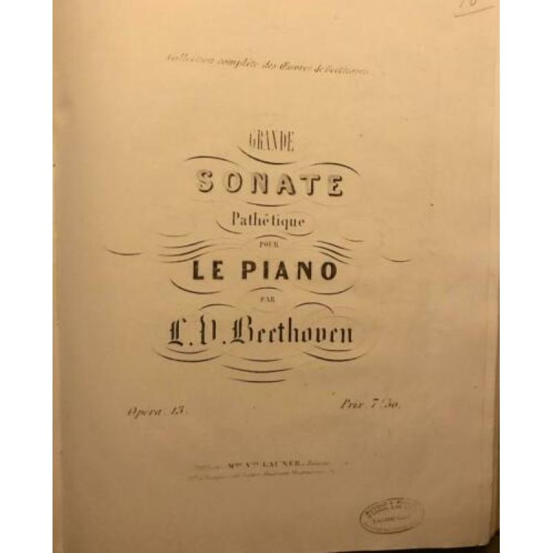 Beethoven;Pianosonates, ca.1840. Op.2,7, 10,13,14,22,26,27.