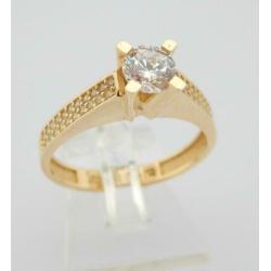 14 Karaat Gouden Solitair Ring met schitterende Zirconia's