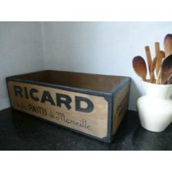 Mooie houten kist/krat/Ricard/Pastis/Frans/vintage/reclame