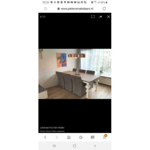 Eettafel met 6 stoelen