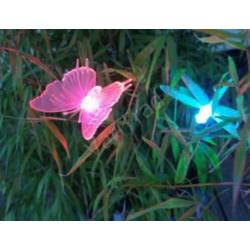 Set (2 stuks) Libelle en Vlinder op zonne energie