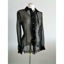 John Galliano designer zijden blouse, mt. 38/IT44, Nieuw/ORG