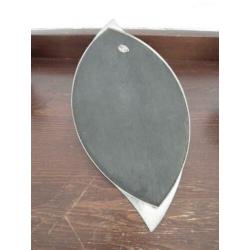 Dienblad ovaal hout met zilverkleur