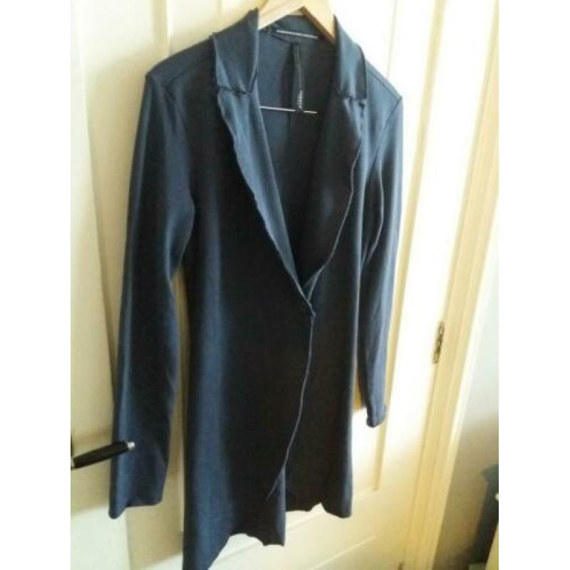 10 Days prachtige blauw/ grijze lange blazerjas S