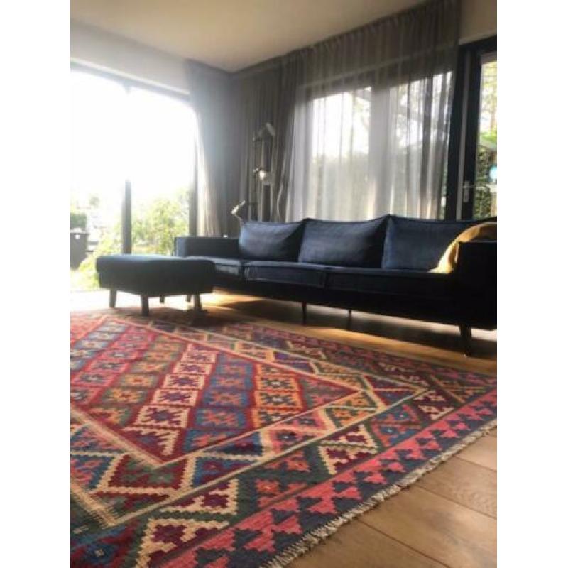 4-zitsbank Verona velours en 2 bijpassende hockers
