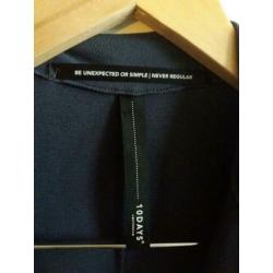10 Days prachtige blauw/ grijze lange blazerjas S