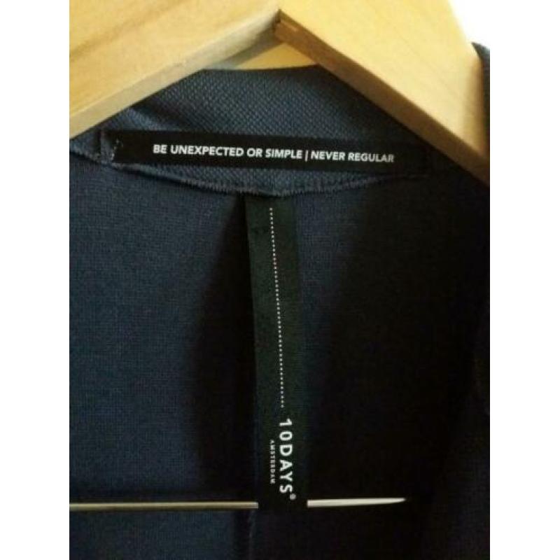 10 Days prachtige blauw/ grijze lange blazerjas S