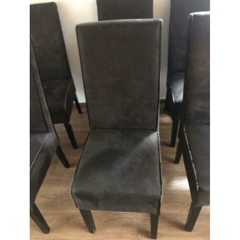 6 stoelen donker bruin