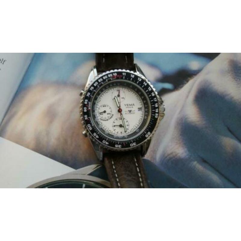 Vintage Yema Flygraf chronograph Zeldzame Montre de Pilote u