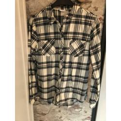 Geruite blouse houthakkers blouse crème zwart maat M JDY