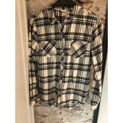 Geruite blouse houthakkers blouse crème zwart maat M JDY