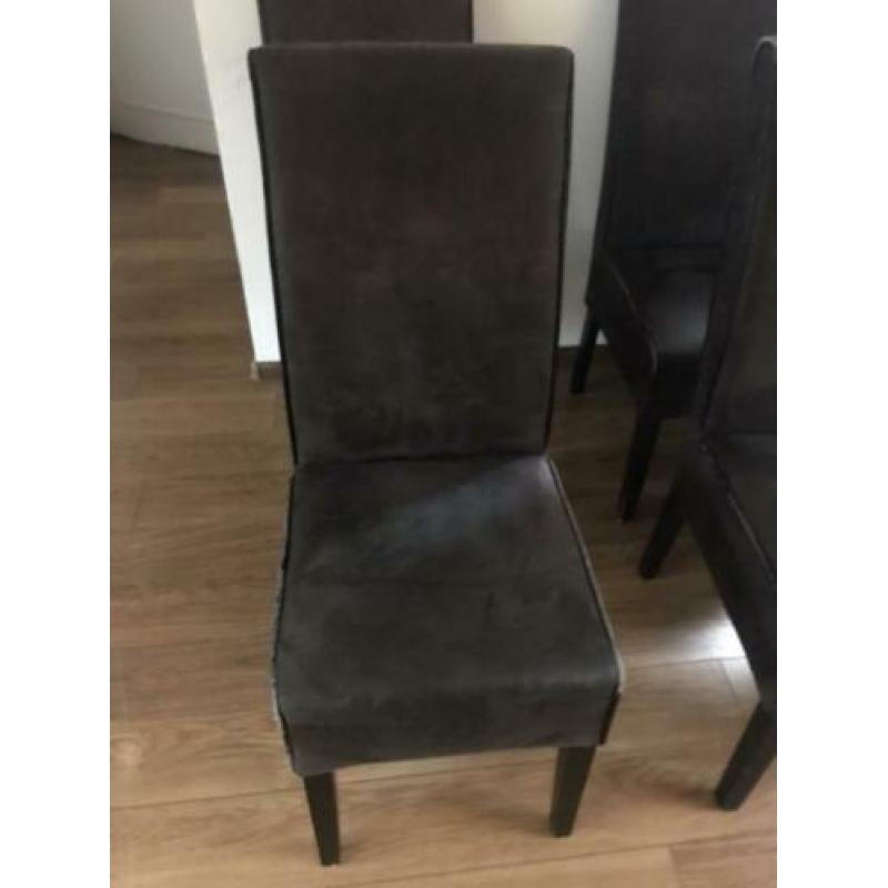 6 stoelen donker bruin