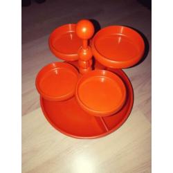 Snack toren schaal oranje Emsa vintage retro