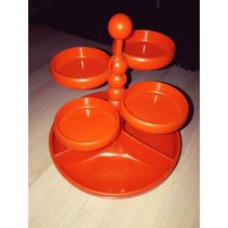 Snack toren schaal oranje Emsa vintage retro