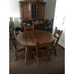 ronde eiken eettafel