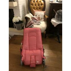 roze schommel stoel