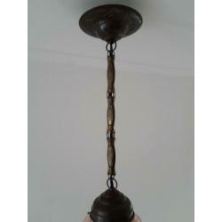 Art deco hanglamp met gemarmerd glas.