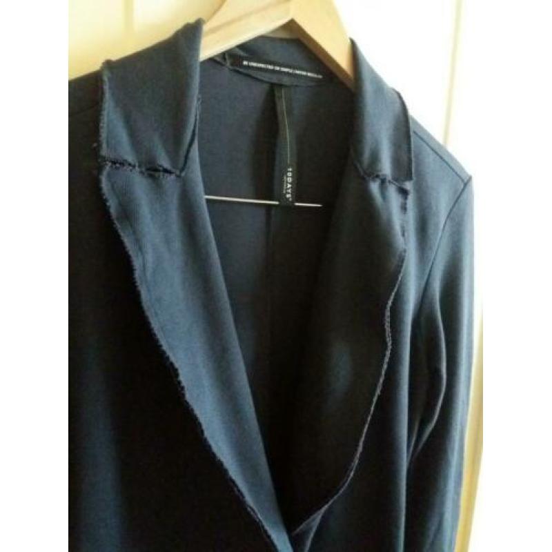 10 Days prachtige blauw/ grijze lange blazerjas S