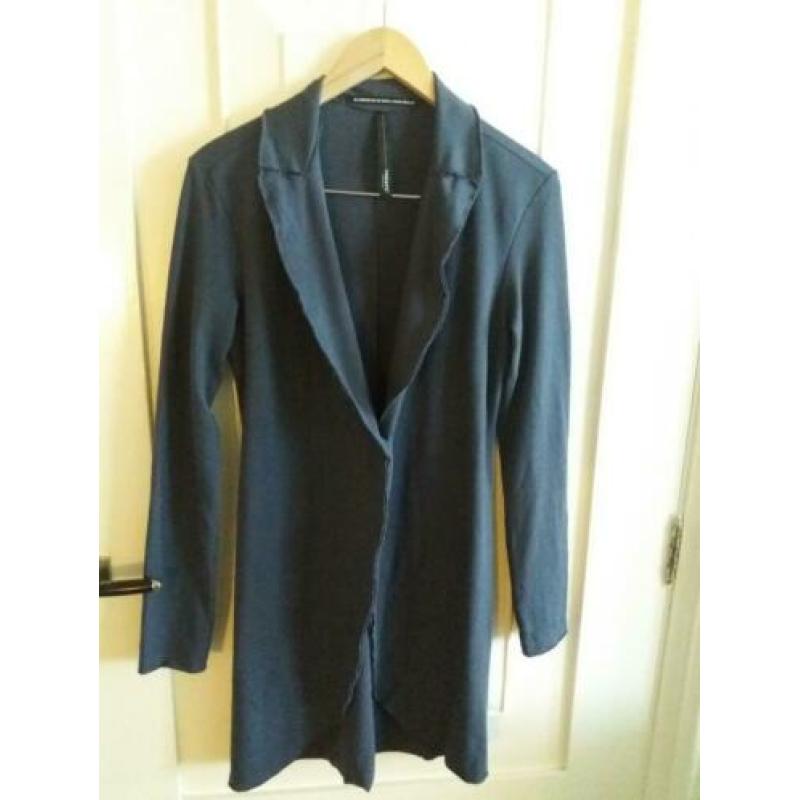 10 Days prachtige blauw/ grijze lange blazerjas S