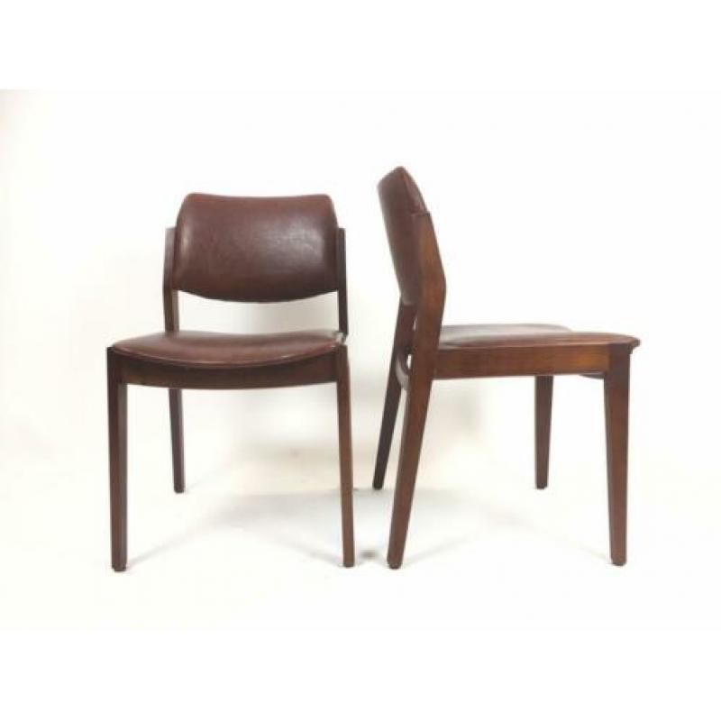 6 vintage stoelen | TOP FORM stoelen bruin skai