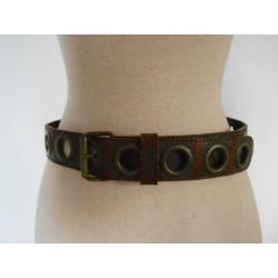 nieuwe leren aparte donker bruine riem 100 cm X 4,5 cm