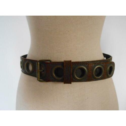 nieuwe leren aparte donker bruine riem 100 cm X 4,5 cm