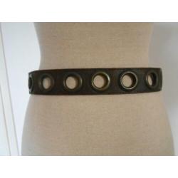 nieuwe leren aparte donker bruine riem 100 cm X 4,5 cm