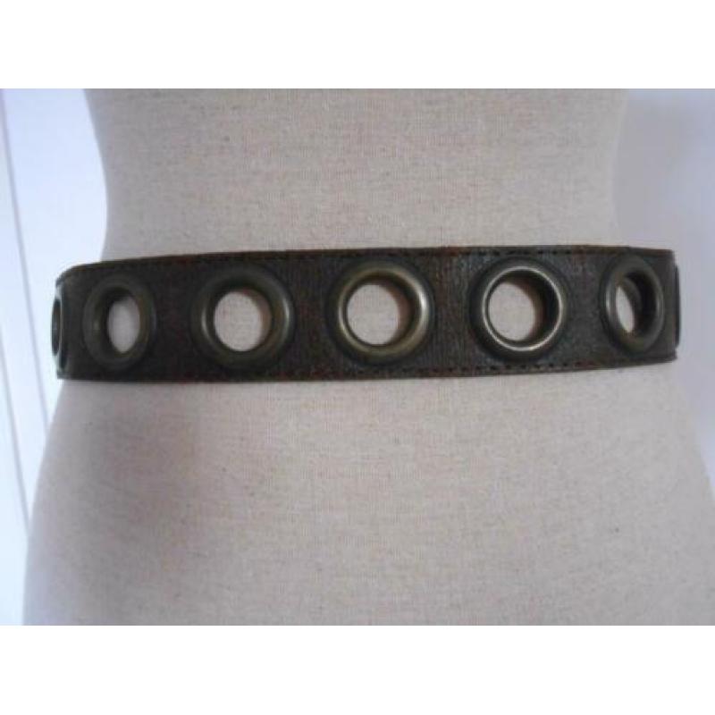 nieuwe leren aparte donker bruine riem 100 cm X 4,5 cm