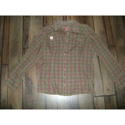 edc ESPRIT groen geruit blouse maat XXL / 44