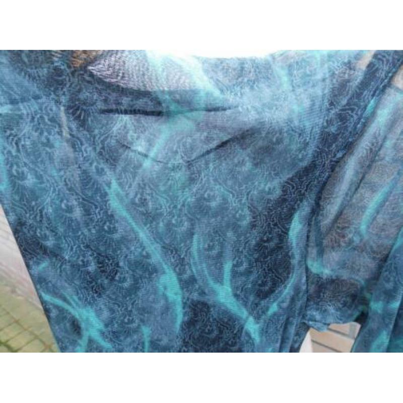 Mexx jurk, jaguard motief, mouwen doorschijnend mt 40