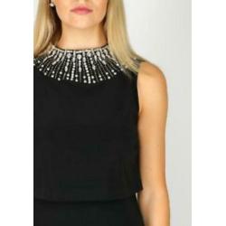 Ribkoff elegante jurk zwart met steentjes detail 36