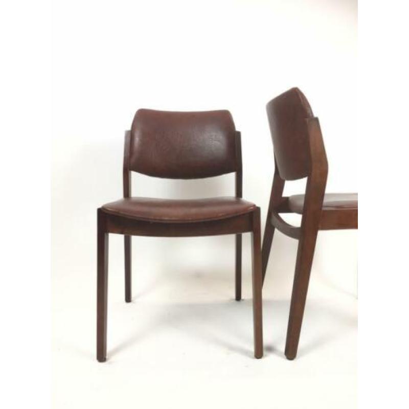 6 vintage stoelen | TOP FORM stoelen bruin skai