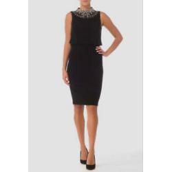Ribkoff elegante jurk zwart met steentjes detail 36