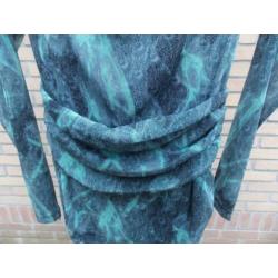 Mexx jurk, jaguard motief, mouwen doorschijnend mt 40