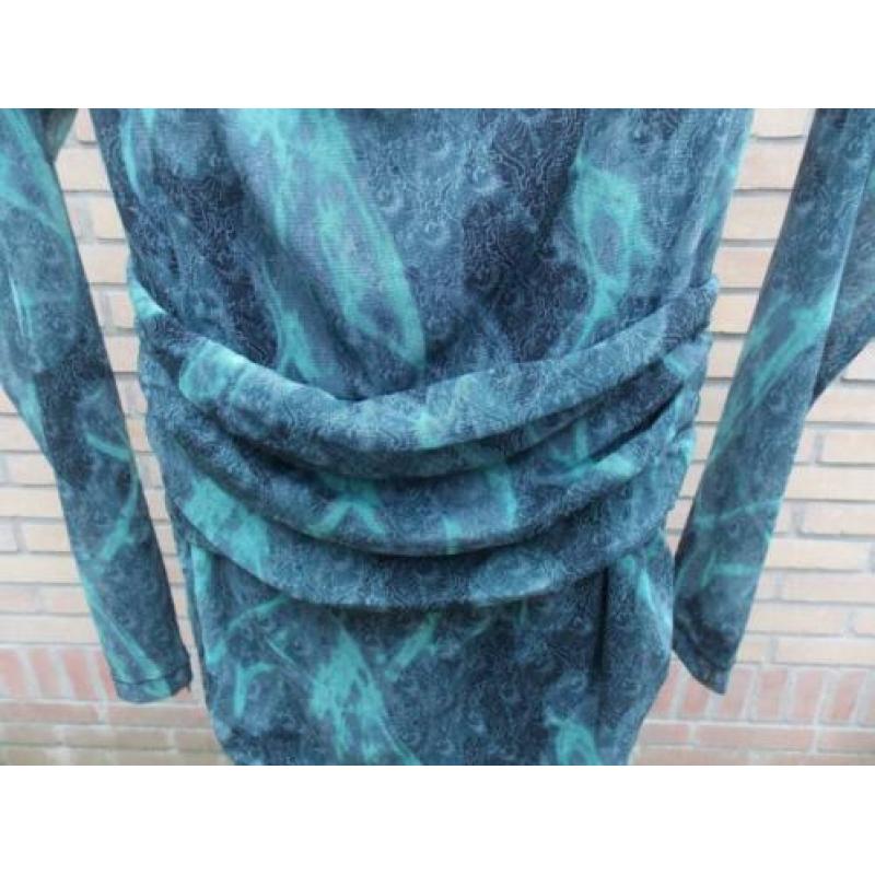 Mexx jurk, jaguard motief, mouwen doorschijnend mt 40