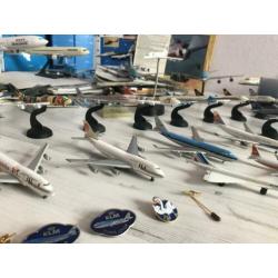 Complete vliegtuig collectie/schaalmodellen veelal Boeing747